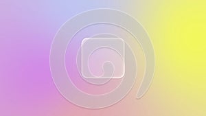 Rounded square Glassmorphism button on a background with a soft green mint gradient