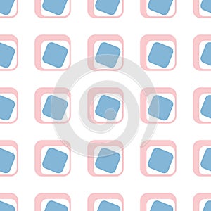 Rounded square mid-century seamless pattern