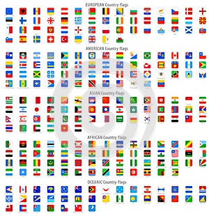 Rounded Square Vector National flag Icons