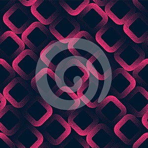 Rounded Squares Tilted Cool Seamless Pattern Trend Vector Pink Black Abstraction
