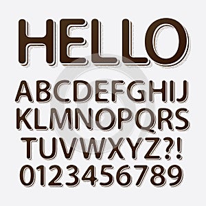 Rounded Vintage Retro Font and Numbers