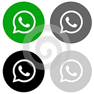 Rounded whatsapp icon in four colors