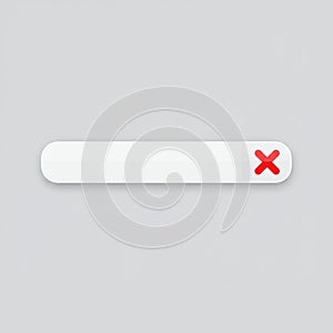Rounded white rectangular button with a subtle shadow on a gray background. It has a