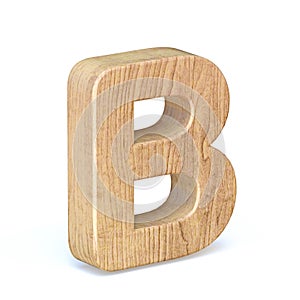 Rounded wooden font Letter B 3D