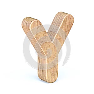 Rounded wooden font Letter Y 3D