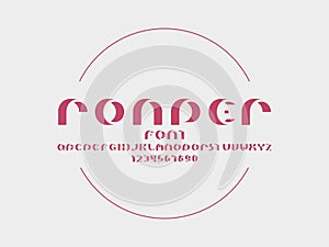 Rounder shadow font. Vector alphabet