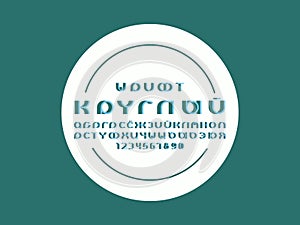 Rounder volume font. Cyrillic vector