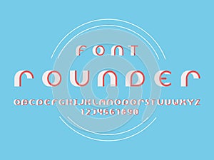 Rounder volume font. Vector alphabet