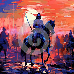 Abstract Y2k Databending Twist On English Civil War\'s Pivotal Moment photo