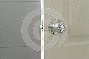 Roundly door knob lock handle home security close. The doorknob is being found that caused the COVID 19 infection