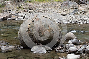 Roundshape boulder in Te Urewera National Park, New Zealand