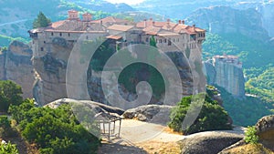 Rousanou Nunnery on the rock in Meteora