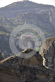 Rousanou or Saint Barbara Monastery from Meteora of Kalambaka in Greece