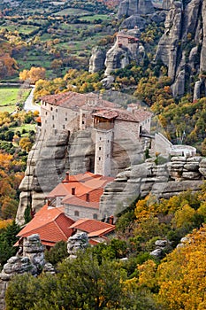 Roussanou Monastery and Meteora Rocks in Greece