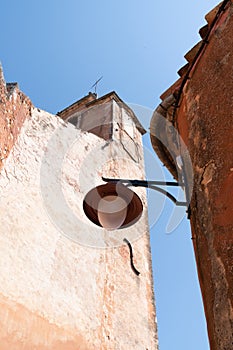 Roussillon detail lamp in village colored provence France