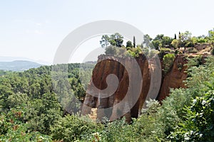 Roussillon ocre cliff in Vaucluse Luberon France