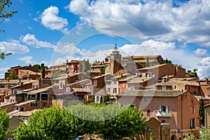 Roussillon, small Provensal town with  large ochre deposits, located within borders of Natural Regional Park of Luberon