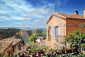 Roussillon village, garden and house