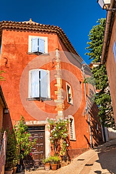 Roussillon village sunset view, Provence, France