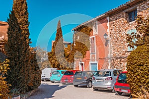 Roussillon village sunset view, Provence, France