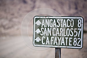 Route 40 sign road in north of Argentina