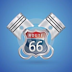 route 66 badge. Vector illustration decorative design