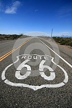 Route 66 Road Marking, California photo
