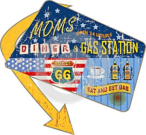 route 66 diner /gas station sign