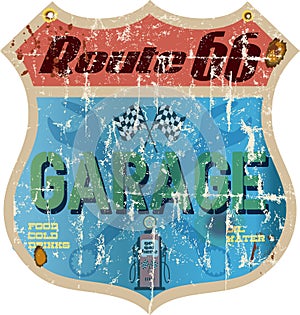 Route 66 garage sign