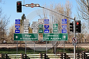 Route 66 intersection signs