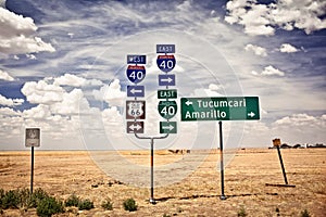 Route 66 intersection signs