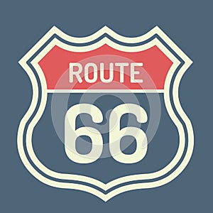 Route 66 label. Vector illustration decorative design