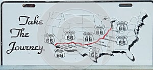 Route 66 license plate