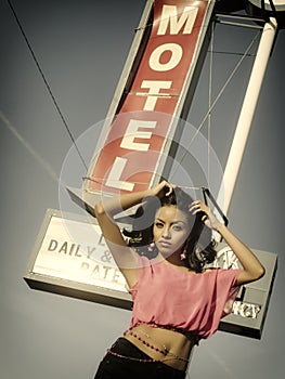 Route 66 Motel sign model