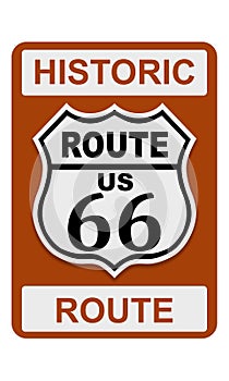 Route 66 old historic traffic sign