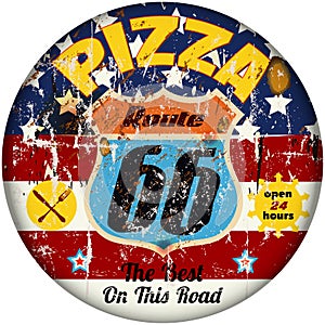 Route 66 pizza sign