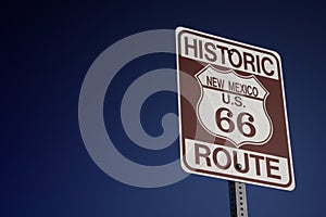 Route 66 road sign