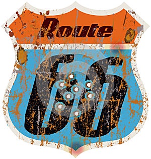 Route 66 road sign