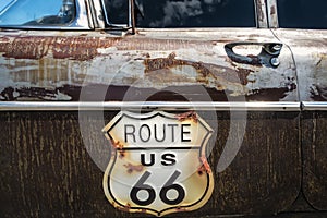 Route 66 road sign