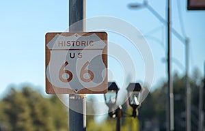 Route 66 Road Sign on the historic highway