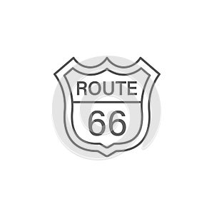 route 66 road sign traffic outline icon. Elements of independence day illustration icon. Signs and symbols can be used for web,