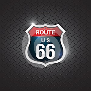 route 66 road sign. Vector illustration decorative design