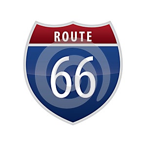 route 66 road sign. Vector illustration decorative design