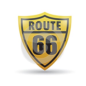 route 66 road sign. Vector illustration decorative design