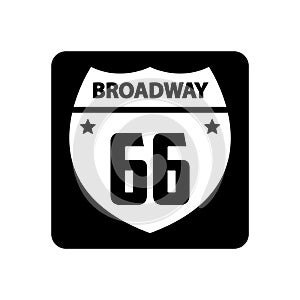 Route 66 road sign. Vector illustration decorative design