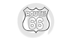 Route 66 shield icon animation