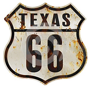 Route 66 Sign Texas Grunge Vintage