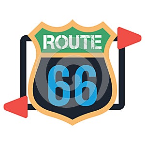 Route 66 sign. Vector illustration decorative design