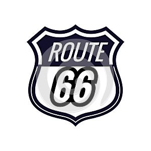 Route 66 sign. Vector illustration decorative design