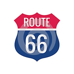 Route 66 sign. Vector illustration decorative design